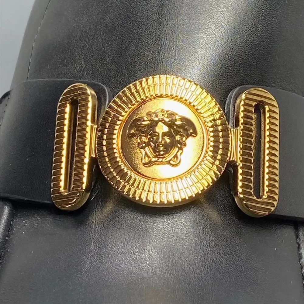 Versace Logo Leather Platform Pumps size 40